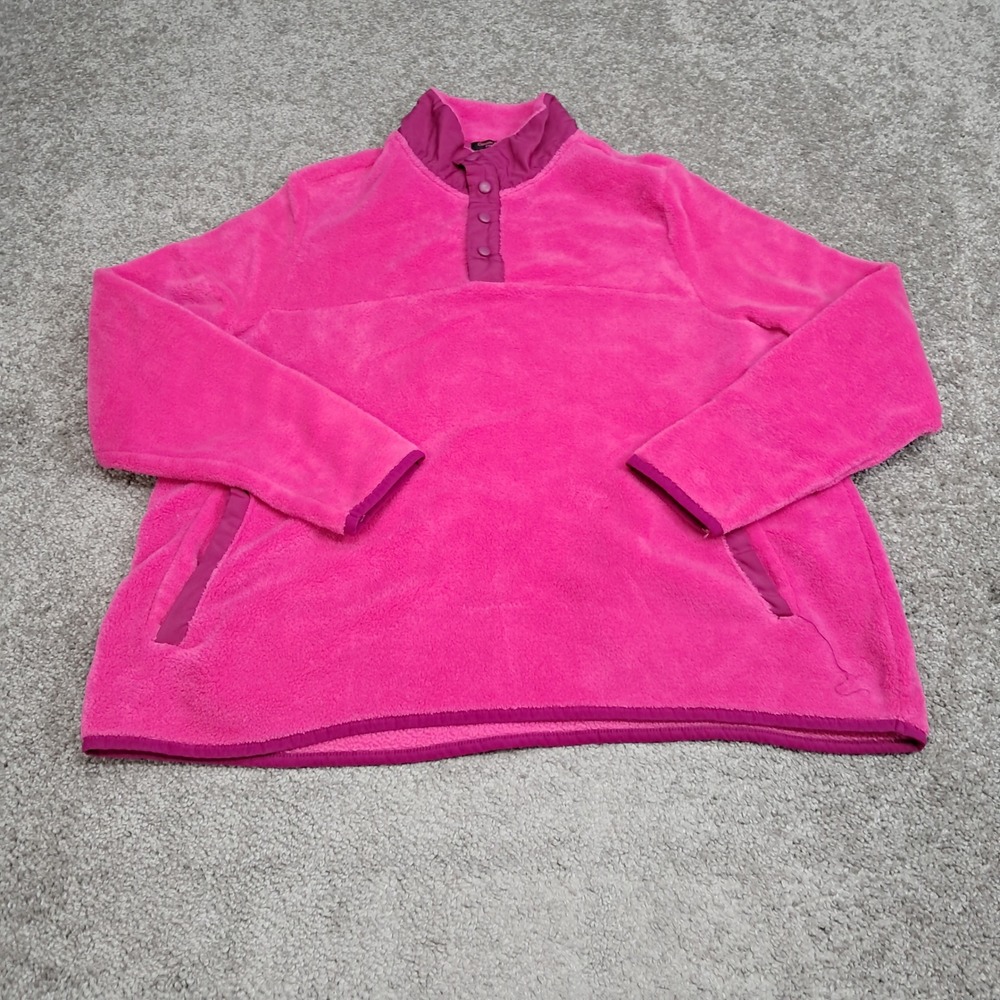 Canyon Creek Womens XXL Pink Fleece Snap Neck Pullover Mock Neck Pocketed 8165